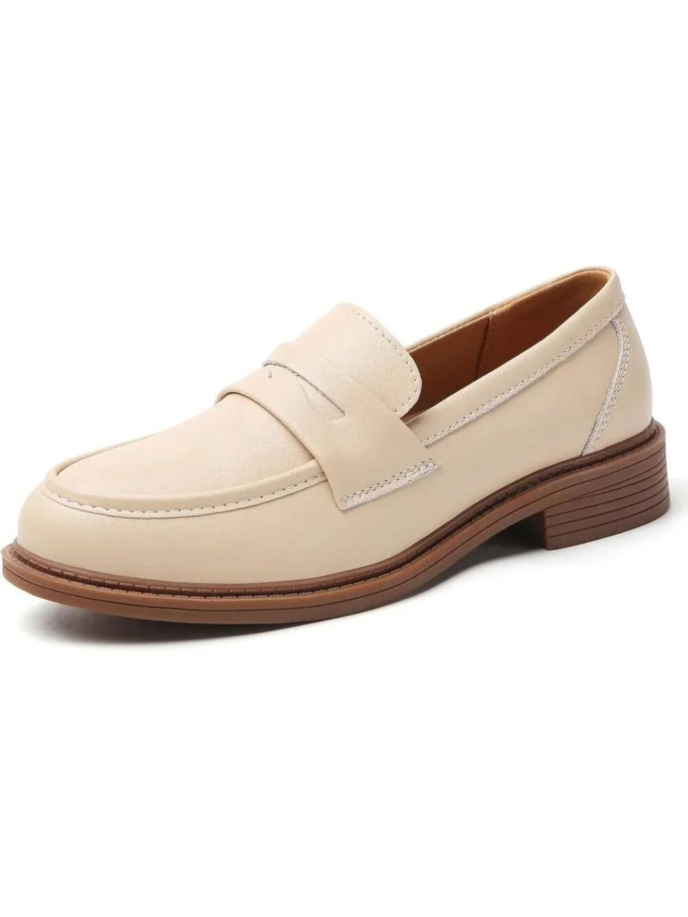 🆕Women's Beige Loafers Black Penny Loafer Business Casual  Flats Comfortable